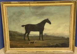 CHARLES BRANSCOMBE (ACT 1803-1819) Oil on canvas "Black Hack" title verso 43 x 62 in gilt frame (