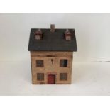 Caddy in the form of a house with hinged roof lid 21 cm H