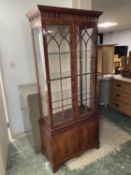 Good quality modern glazed display cabinet with glass shelves 78 cm L x 188 H Condition, good