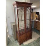 Good quality modern glazed display cabinet with glass shelves 78 cm L x 188 H Condition, good