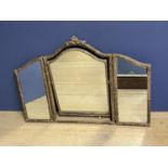 3 panelled dressing table mirror, 79 x 115cm overall (condition - needs restoration)