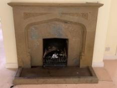 Traditional stone fire place (unassembled) - internal 91 cm W int pillar 76 cm H overal 121 H cill