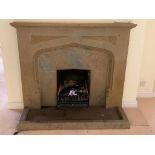 Traditional stone fire place (unassembled) - internal 91 cm W int pillar 76 cm H overal 121 H cill