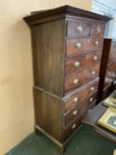 Georgian mahogany chest on chest 100 cm L x 183 H. Condition in need of restoration, sound but