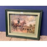 Framed and glazed 3D montage of Huntsman and hounds