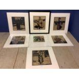 After Sir William Nicholson 6 colour lithographs, 25 x 23 unframed and another "Highland drum