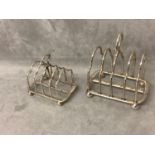 2 small hallmarked silver toast racks 4.7 ozt