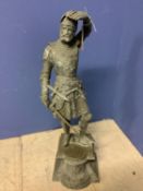 Statue of a knight, 59cm overall