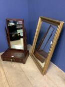 Toilet mirror, and a rectangular over mantle mirror