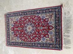 Small traditional  silk  Rug 110 x 72