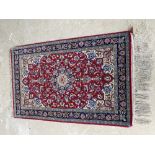 Small traditional  silk  Rug 110 x 72