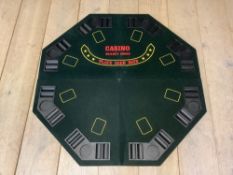 Casino games board and a quantity of glass plates usually used for table decorations