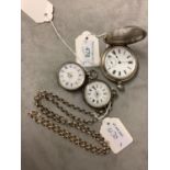 Hallmarked silver cased Courlander pocket watch No 47595 (case worn), finial ring missing, small