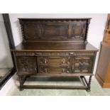 1920s oak dresser on barley twist legs 151 cm L Condition sound general wear