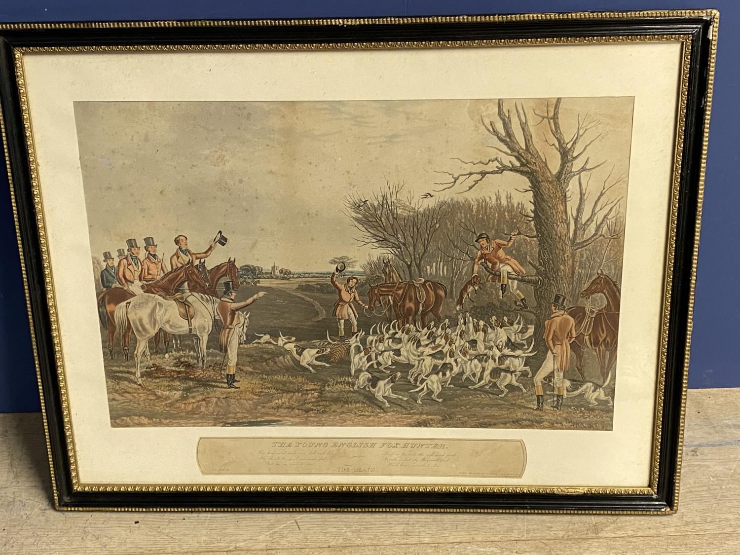 After F C Turner, " The Young English Foxhunter", a set of four hunting coloured engravings, - Image 3 of 9