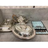 Hallmarked silver tea pot London 1808 I B Lid finial missing 12.7 ozt gross good quality EPAI oval