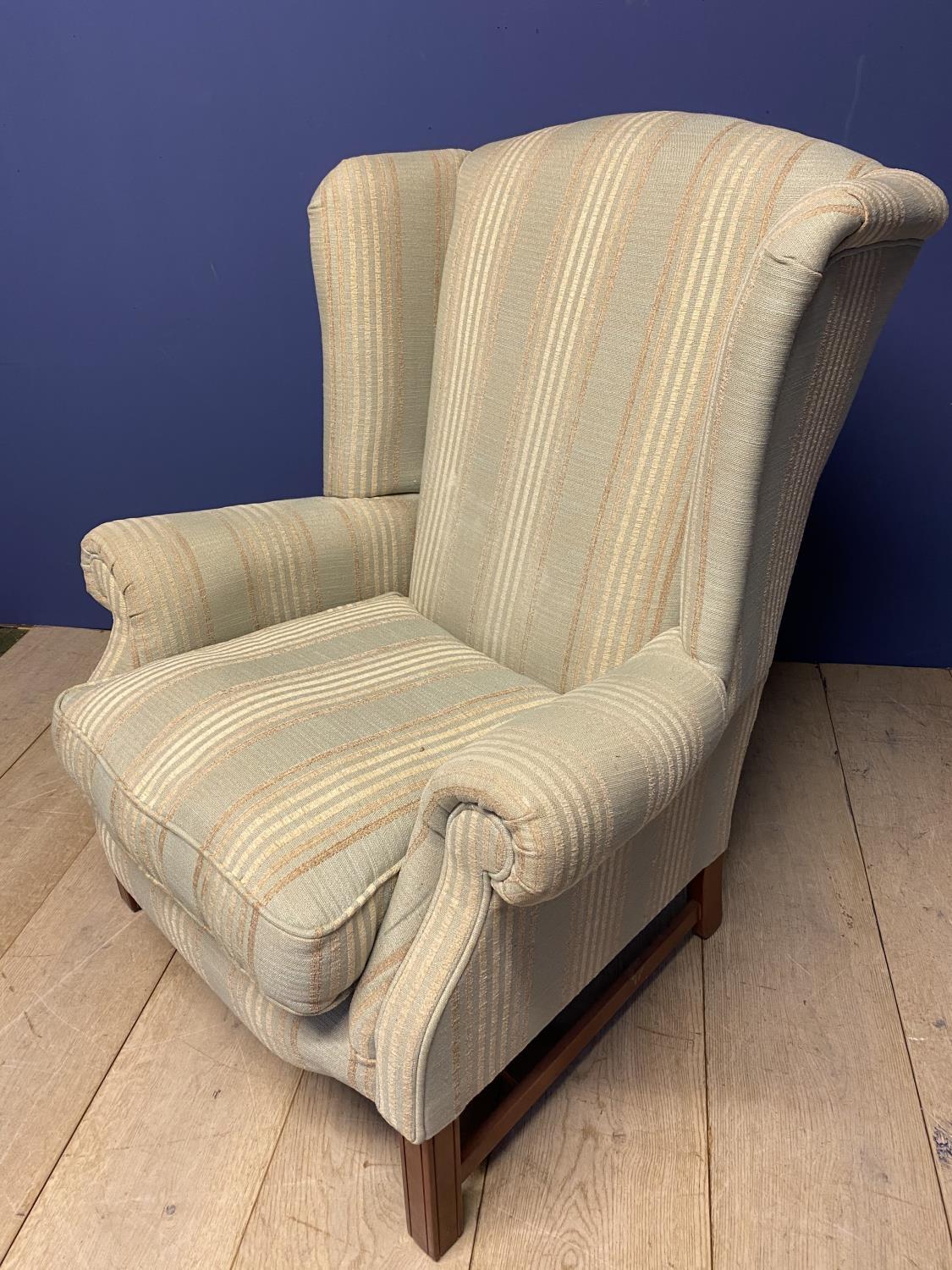 Good quality modern traditional winged arm chair, PARKER KNOWLE, with deep cushion, upholstered in