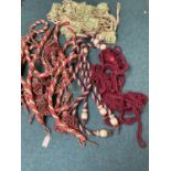 Quantity of various brocade curtain tie backs - see images