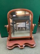 Victorian mahogany toilet mirror (condition, some tarnishing top of mirror)