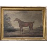 CHARLES BRANSCOMBE (ACT 1803-1819) Oil on canvas "Chestnut hunter and fox. Signed lower right