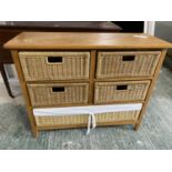 Modern wicker basket storage unit 95 cm L x 80cm H Condition good watermark to top and a modern