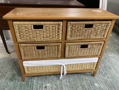 Modern wicker basket storage unit 95 cm L x 80cm H Condition good watermark to top and a modern