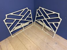 Pair of contemporary single bed "Headboards" 36in. 93cm. Condition, some caning loose and 2 other