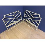 Pair of contemporary single bed "Headboards" 36in. 93cm. Condition, some caning loose and 2 other