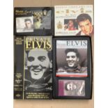 ELVIS PRESLEY MEMORABILIA: Extended vido, hard back book, compact disc and exclusive set of