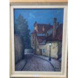 KAREL TRISICKY (1904 -?) (C20th Czech Painter) "Kapucinskci" House on the corner label on verso,