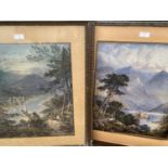 Pair of Continental colour prints, "lakeside scenes", 43 x 37cm, framed