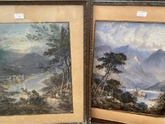 Pair of Continental colour prints, "lakeside scenes", 43 x 37cm, framed