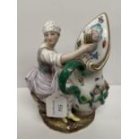 An early C19th Meissen porcelain figure jug 19 cm H
