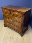 Late Georgian crossbanded mahogany large chest of 2 short over 3 long graduated drawers with brass