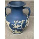 Wedgwood blue Jasperware copy of the Portland vase, Late C18th/early C19th see historic newspaper