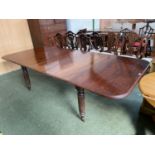 A good quality William IV mahogany rectangular dining table, 122cmWide x 267cm long extended, 3