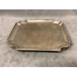 Small hallmarked silver 15 cm square shaped waiter. London 1930 R C 7.5 ozt.