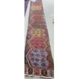 Rug - Kelim style runner, 63 x 413cm, Condition - some general wear - see images)