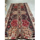 Kelim rug 181 x 342 multi coloured Condition some damage and wear and seams