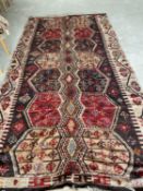 Kelim rug 181 x 342 multi coloured Condition some damage and wear and seams