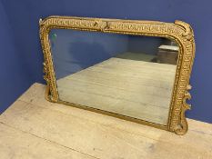 Victorian Overmantel gilt wood frame style wall mirror (some damage), 72 104cm overall