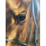 CHARLES LANGTON oil on canvas "Horses Head" signed lower right 100 x 80, an early work from an