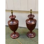Pair of red table lamps