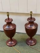 Pair of red table lamps