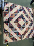C20th log cabin quilt, purchased from the Crane Kalman Gallery in Knightsbridge
