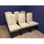 Set of 6 studded upholstered dining chairs, on mahogany frames (Condition, general wear and tear,