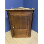 C18th/C19th oak 4 panel coffer 122L x 68cm H Condition general aged wear original iron Lock loose