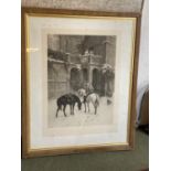 Large black and white print after SE Waller, dated 1879, signed and dedicated in pencil on