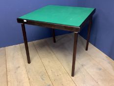 Folding card table with green baize lining, 81 x 81cm