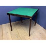 Folding card table with green baize lining, 81 x 81cm